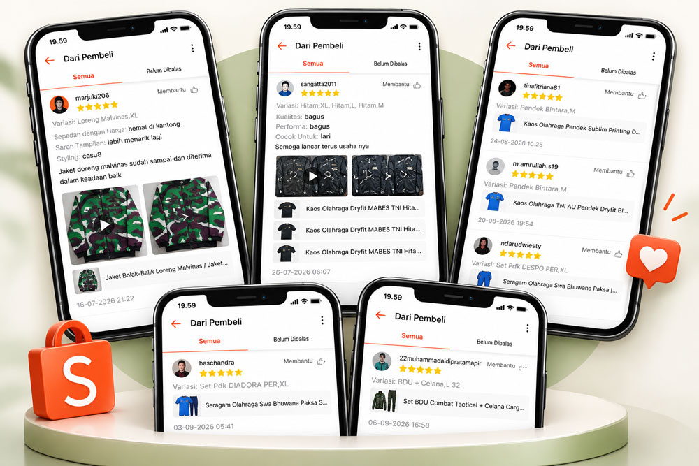 Penilaian dan ulasan toko YA19 Apparel di Shopee